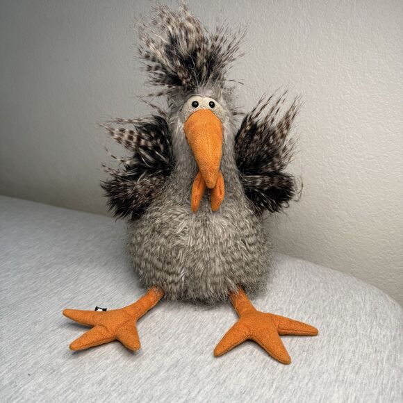 sigikid Chilling Chicken Kikeriki doudou peluche doudou gris 35 cm